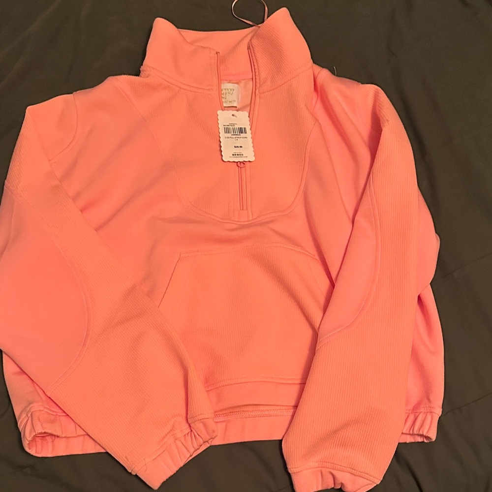 Simply Southern Coral Quarter-Zip Pullover
